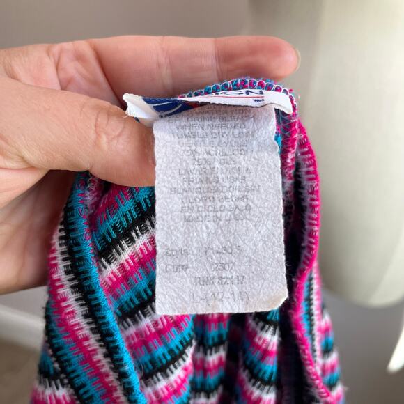 Y2K Vintage Striped Ribbed Cropped Half Zip Heart Charm Juniors Size L (12-14) - Picture 9 of 9